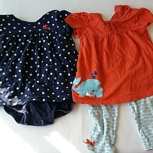 Pair of Carter's 12 month nautical outfits